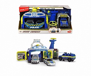 Полицейская станция с 3 машинками, свет и звук (Dickie, 3717004)